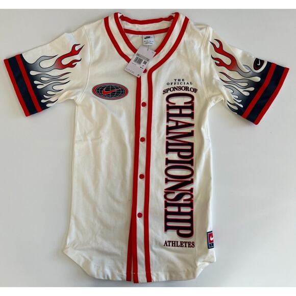 Nike Men Shirt Americana Top Sail/Habanero Red Champion DV9642-133 Size XS - Picture 11 of 12